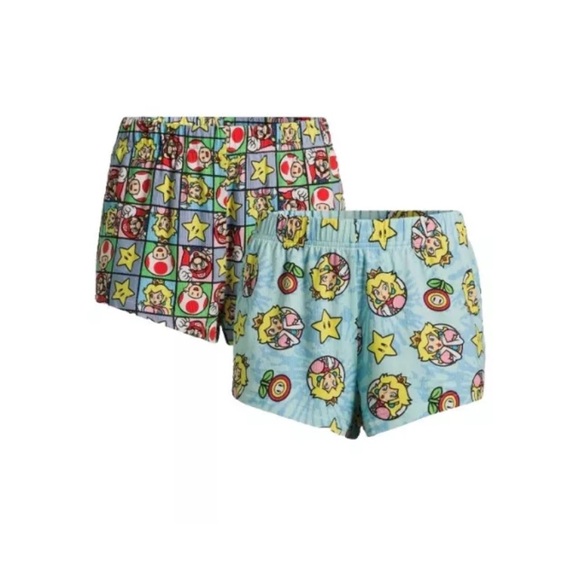Nintendo Mario Brothers Women's Print Sleep Shorts 2-Pack Size Small NWT - Picture 1 of 4